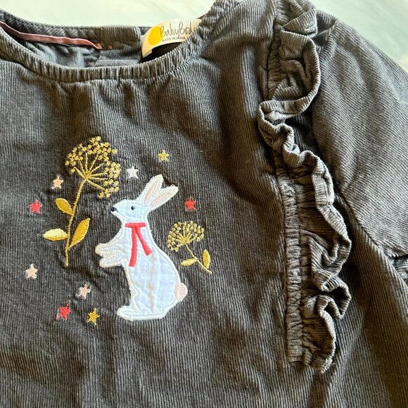 Pretty Baby Blouse with Bunny in Gray Corduroy by Baby Boden - Size 2  - 3 years - Picture 8 of 12
